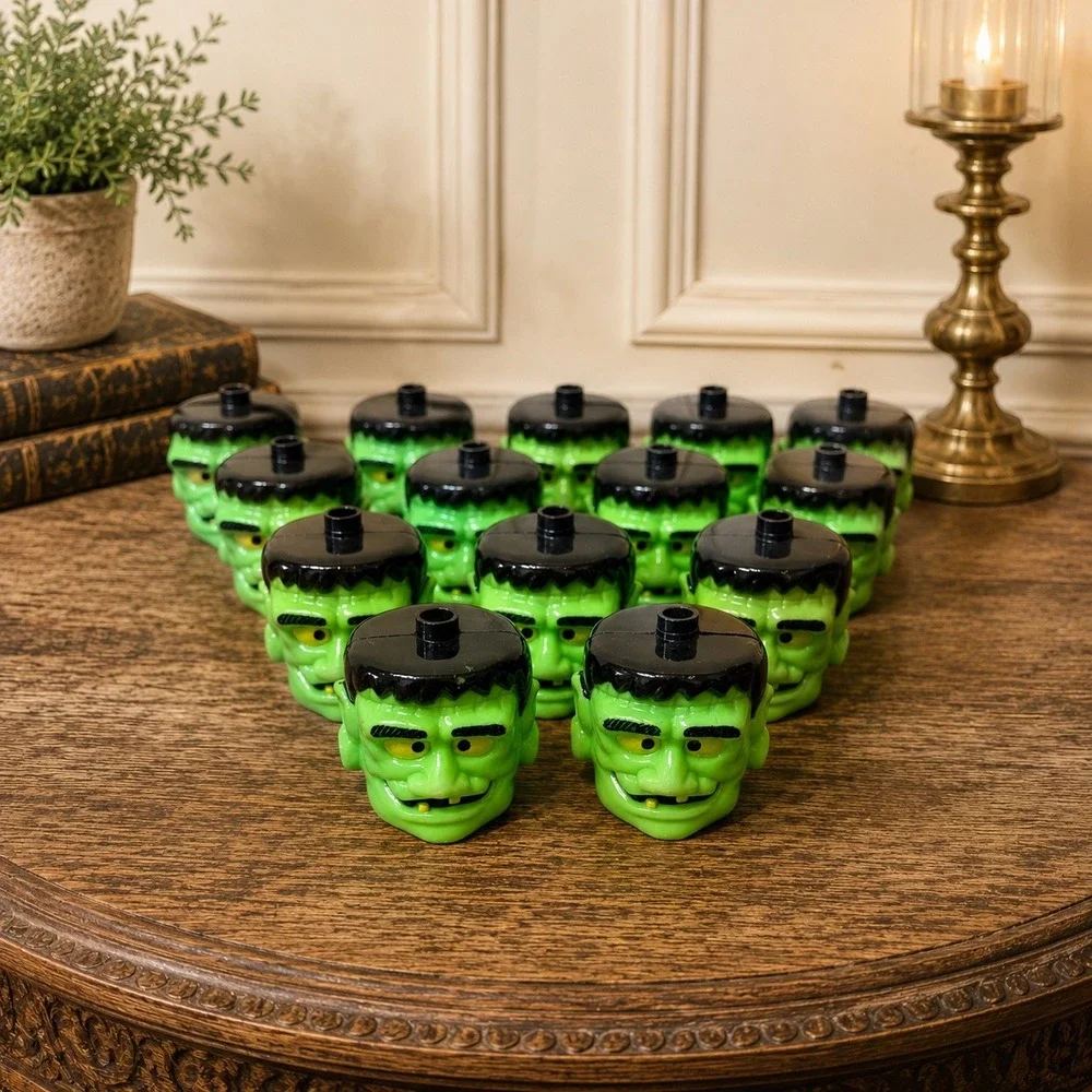 Vintage Easter Unlimited Halloween Blow Mold Frankenstein Pumpkin Lot 24pc